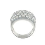 Anello oro bianco fascia pavee con diamanti