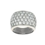 Anello oro bianco fascia pavee con diamanti