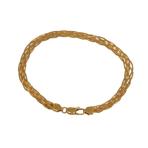 Bracciale oro giallo maglia treccia