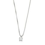 Collana oro bianco punto luce con diamante