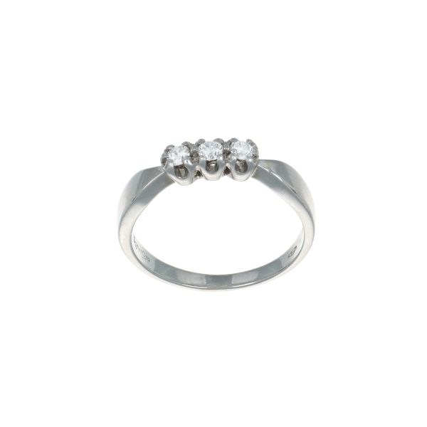 Anello oro bianco trilogy con diamanti donnaoro