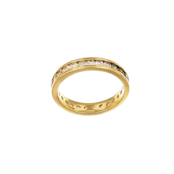 Anello oro giallo eternee con zirconi bianchi