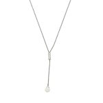 Collana oro bianco con diamanti pendente perla zancan