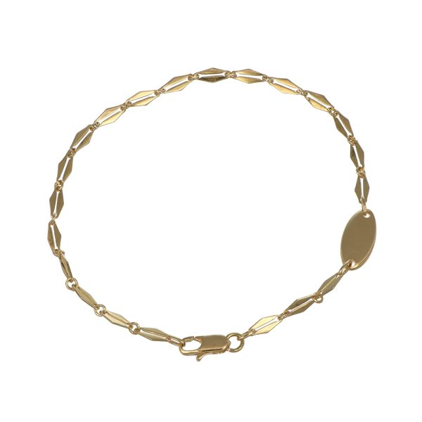 Bracciale oro giallo con targhetta laterale