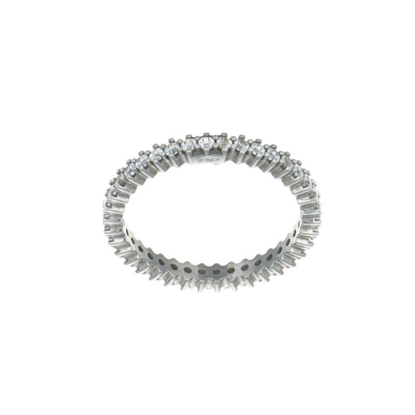 Anello oro bianco eterne con zirconi