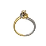 Anello due ori solitario con diamante