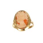 Anello oro giallo cameo