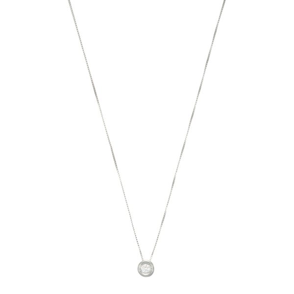 Collana oro bianco con diamante cipollina