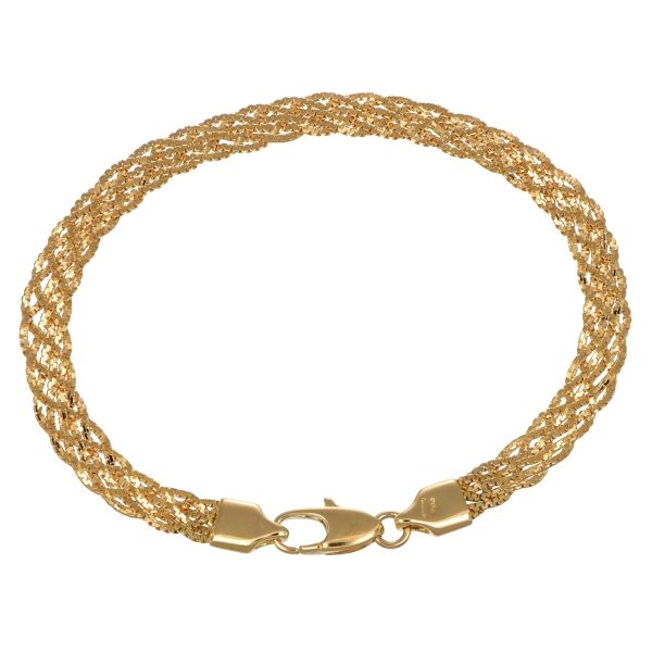 Bracciale oro giallo treccia