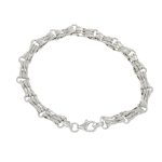 Bracciale oro bianco lucido satinato semirigido cini