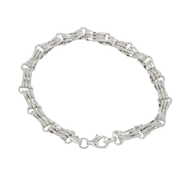Bracciale oro bianco lucido satinato semirigido cini