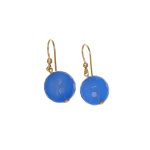 Orecchini oro giallo con sfera celeste taglio briole