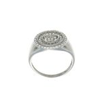 Anello oro bianco con cuori e zirconi bianchi  chevalier
