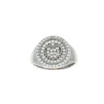 Anello oro bianco con cuori e zirconi bianchi  chevalier
