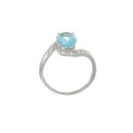 Anello oro bianco con acquamarina e diamanti miluna
