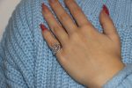 Anello oro bianco con cuori e zirconi bianchi  chevalier