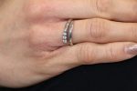 Anello oro bianco contrarie serpente con diamanti miluna