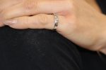 Anello oro bianco con diamanti comete