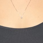 Collana oro bianco con diamante cipollina