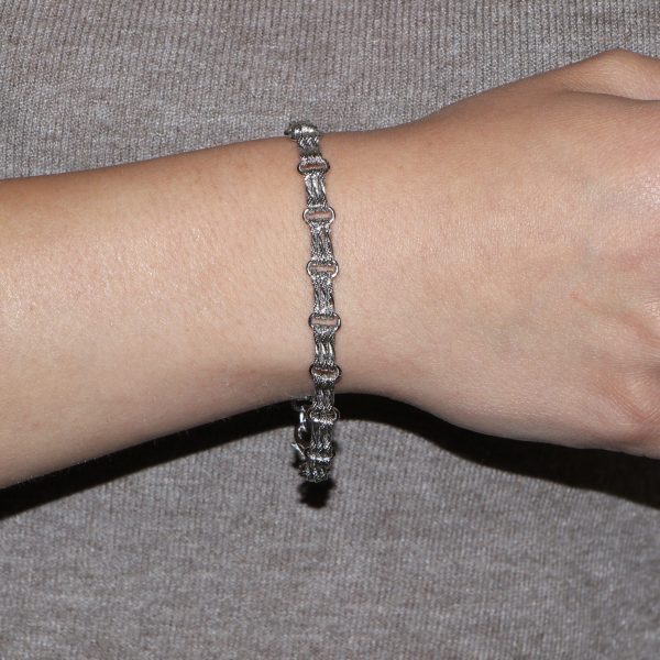 Bracciale oro bianco lucido satinato semirigido cini