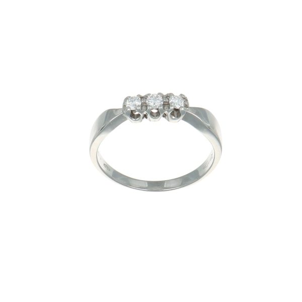Anello oro bianco trilogy con diamanti donnaoro