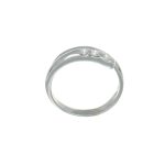 Anello oro bianco contrarie serpente con diamanti miluna