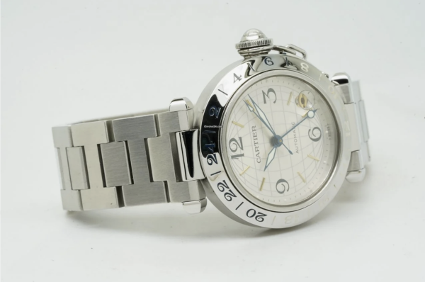Cartier Pasha C GMT 35,5mm Silver Dial W31029M7 9115U