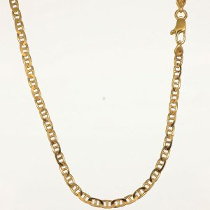 Collana oro giallo maglia piatta