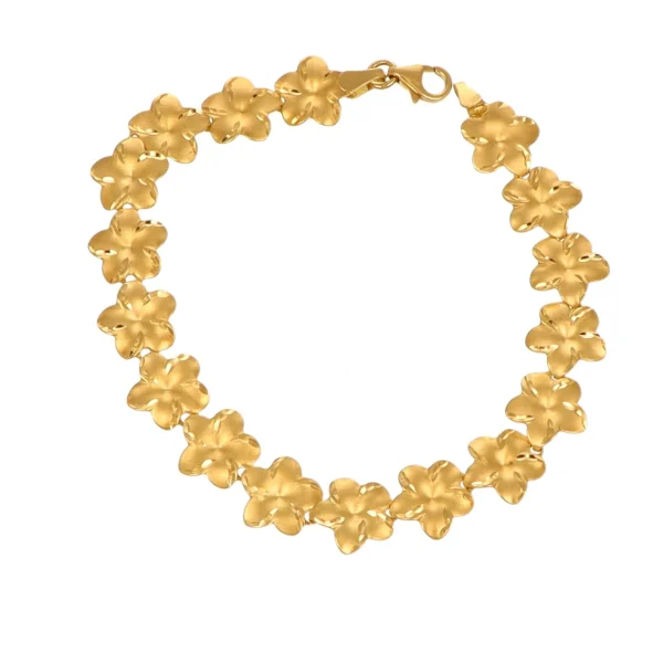 Bracciale oro giallo fiori satinati