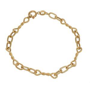 Bracciale oro giallo treccia piu catena