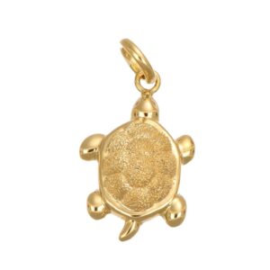 CIONDOLO ORO GIALLO TARTARUGA LUCIDO SATINATO