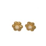 ORECCHINI ORO GIALLO FIORE CON PERLA