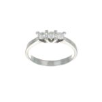 ANELLO ORO BIANCO TRILOGY CON DIAMANTI KT 0.10X3 G VS1 RE CARLO