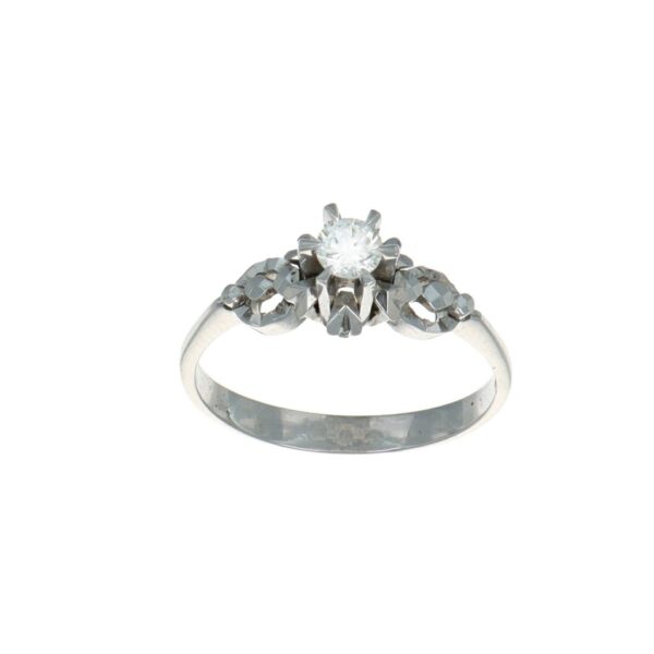 ANNELLO ORO BIANCO CON DIAMANTE