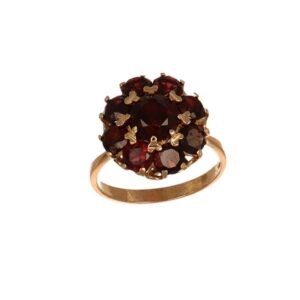 ANELLO ORO GIALLO CON GRANATE