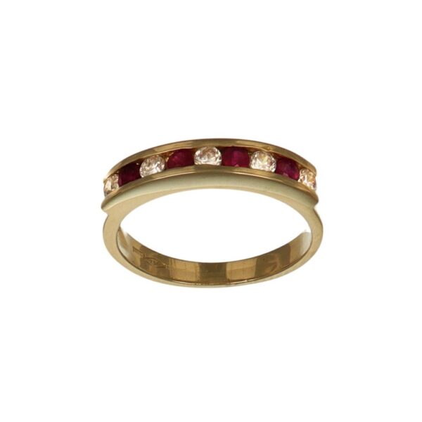 ANELLO ORO GIALLO RIVIERA CON ZIRCONI