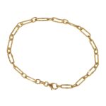 Bracciale oro giallo catena ovale lavorata