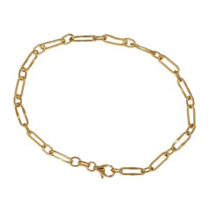 Bracciale oro giallo catena ovale lavorata
