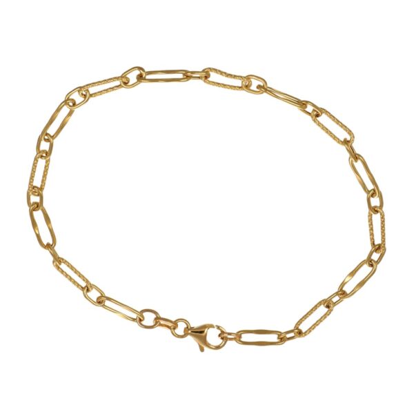 Bracciale oro giallo catena ovale lavorata