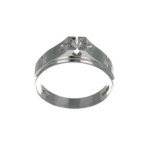 ANELLO ORO BIANCO SOLITARIO CON DIAMANTE