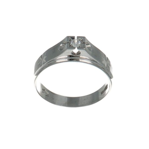 ANELLO ORO BIANCO SOLITARIO CON DIAMANTE