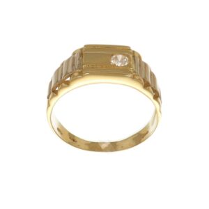 ANELLO DUE ORI CON ZIRCONE