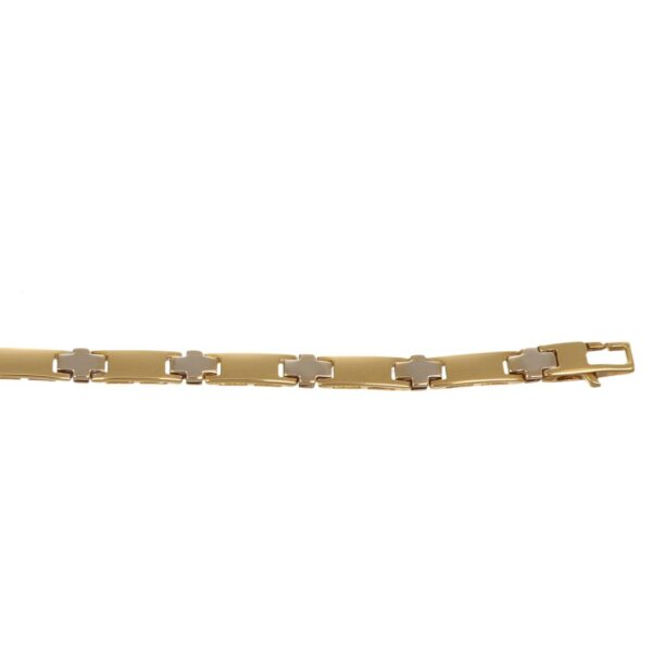 BRACCIALE DUE ORI FASCETTE SEMIRIGIDO