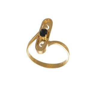 ANELLO ORO GIALLO CON ZAFFIRO BLU