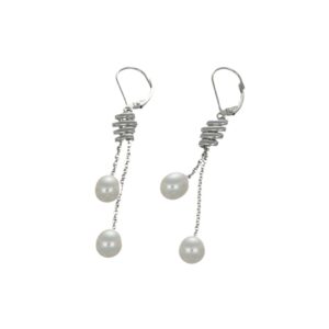 ORECCHINI ORO BIANCO CON PERLE PENDENTI GOCCIA