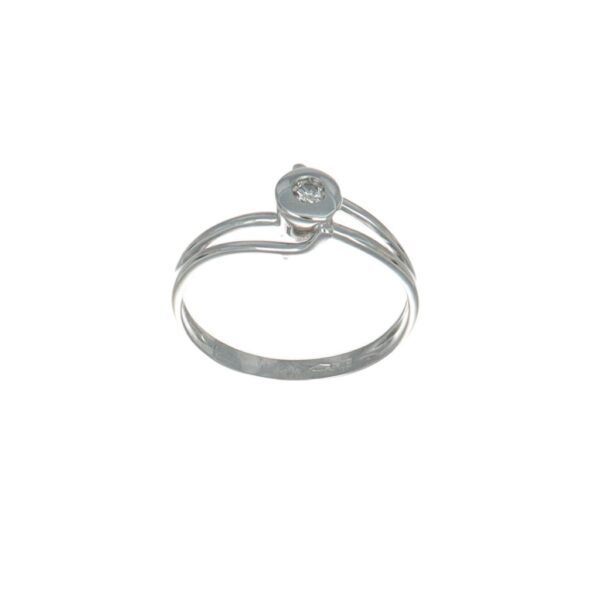 ANELLO ORO BIANCO SOLITARIO CON DIAMANTI MILUNA